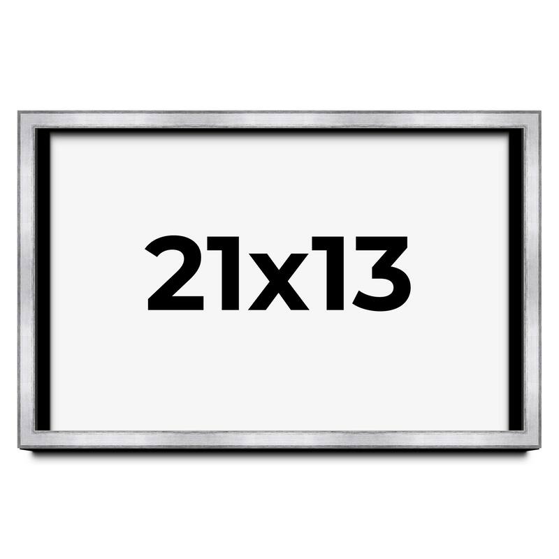 21x13 Shadow Box Frame Silver | 1.375 Inches Deep Real Wood