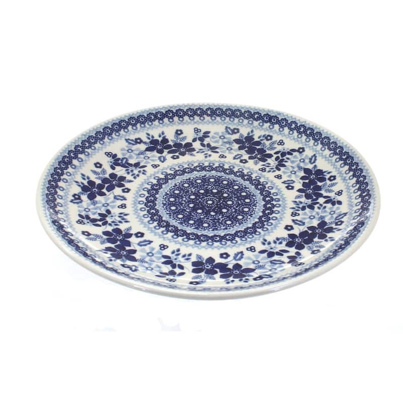 Blue Rose Polish Pottery Manufaktura Dinner Plate - Vintage Blue Daisy
