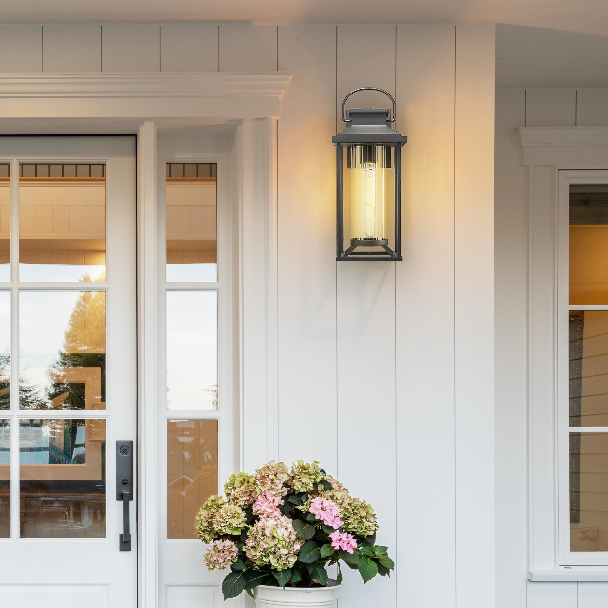 Outdoor Porch Lights, Exterior Lighting Fixtures Wall Mount, Anti-Rust Waterproof Outdoor Garage Lights for Coach (1 Pack) - Black, image size:2000x2000