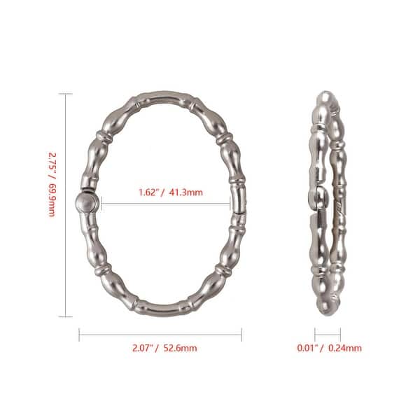 dimension image slide 0 of 6, Utopia Alley Shower Rings, Oval Shape Shower Curtain Rings for Bathroom, Rustproof Zinc Shower Curtain Hooks Rings, Set of 12