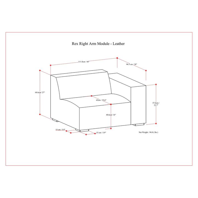 WyndenHall Biggs Right-Arm Sofa Module
