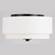 preview thumbnail 10 of 16, Burnaby Mid-Century Modern Ceiling Mount Light White Linen Drum Shade