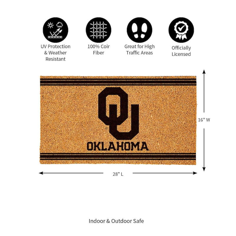 University of Oklahoma Monochrome Indoor/Outdoor Coir Door Mat
