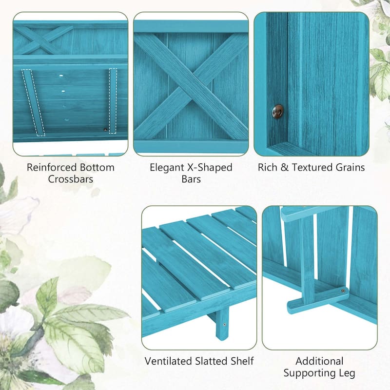 Costway HIPS Raised Garden Bed Poly Wood Elevated Planter Box with - See Details