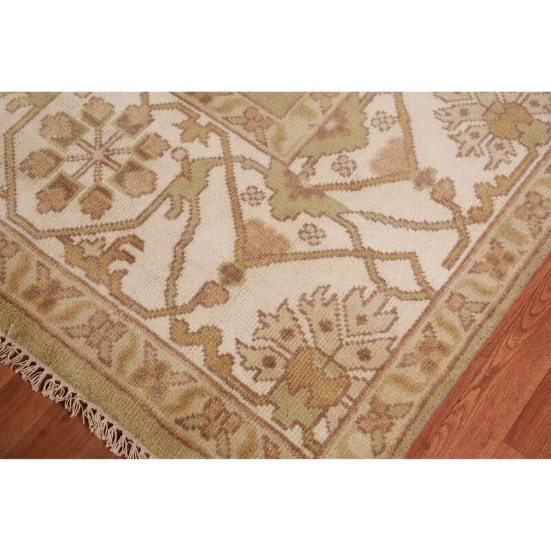 Oushak Indian Area Rug Handmade Transitional Wool Carpet - 9'0" x 11'10"