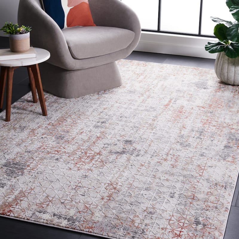 SAFAVIEH Vogue Consilia Modern Abstract Rug - 4' x 6' - Rust/Grey - Rectangle
