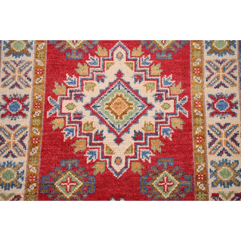 Kazak Oriental Accent Rug Hand-Knotted Traditional Wool Carpet - 2'1" x 3'0"