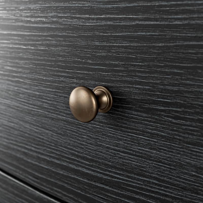 Elegant 8-Drawer Dresser with Solid Wood Legs, Vintage Curved Front Chest of Drawers for Bedroom Storage