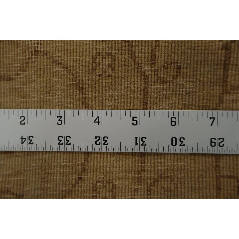 Hand Knotted Oriental 100% Wool Carpet Traditional Floral Yellow & Gold Kerman Area Rug - 11' 10'' X 8' 10''