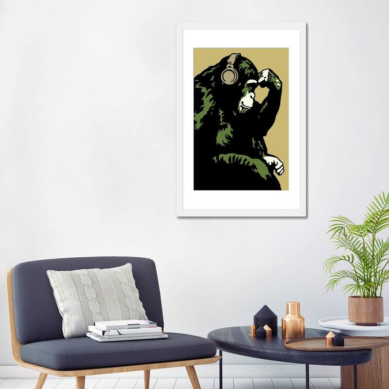 iCanvas "Monkey Thinker Army" by Steez
