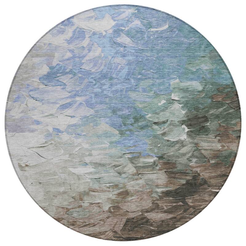 HomeRoots Abstract Transitional Rectangle Outdoor Rug