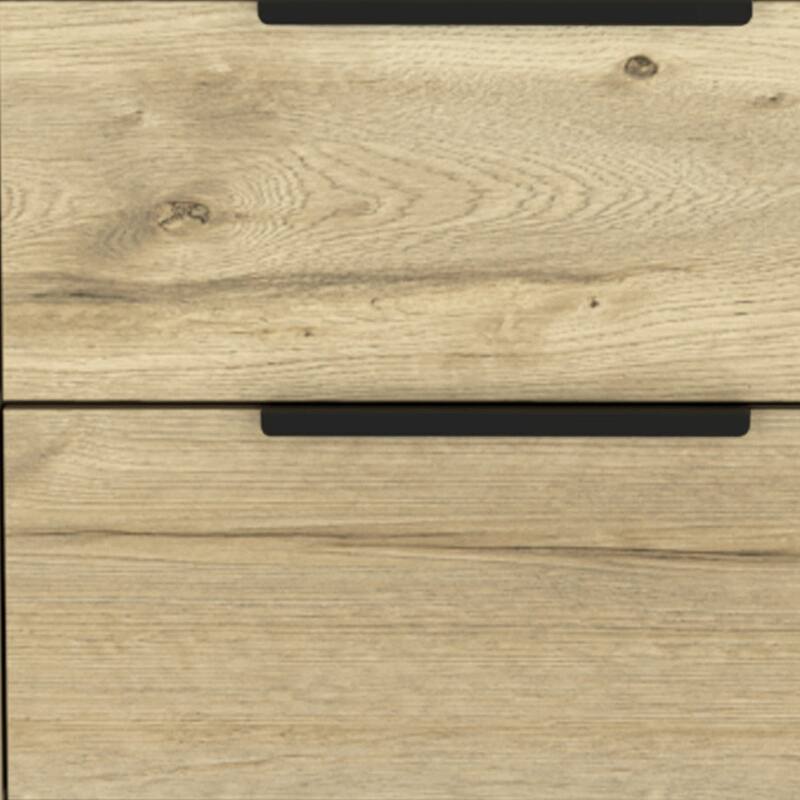 HomeRoots 22" Oak Wood Two Drawer Nightstand