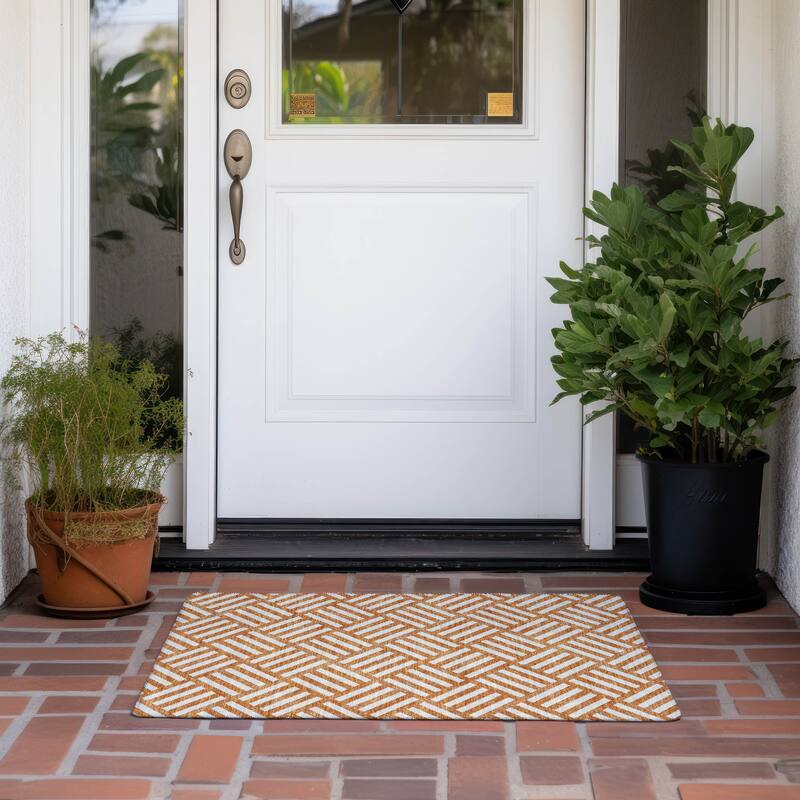 Machine Washable Indoor/ Outdoor Chantille Geo Modern Rug