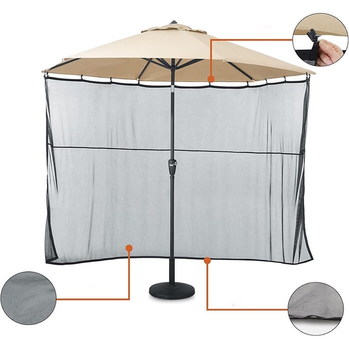 8x10 patio umbrella with screen Mosquito Netting fit 9ft to 11ft Market or Hanging Cantilever Umbrellas and keep you cool away from the intense summer heat Arlmont & Co. Othman 7.5-11