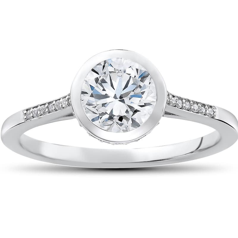 1 1/10 ct Lab Grown Diamond Aria Engagement Ring White Gold