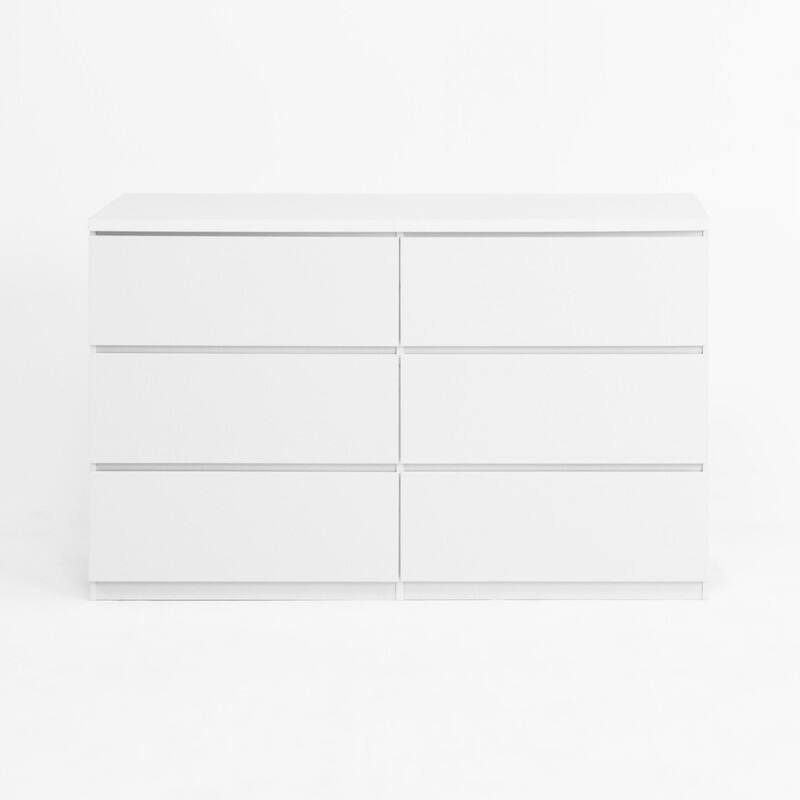 6-Drawer Wooden Storage Cabinet, Dresser & Clothes Organizer, Wide Storage Tower