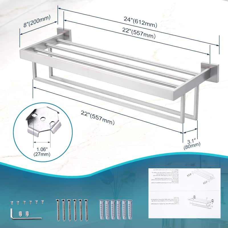 WOWOW 2-Tier Stainless Steel Bath Towel Rack