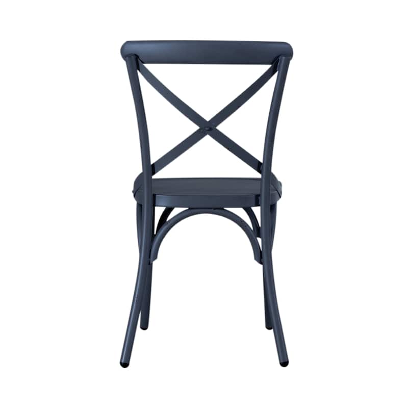 Vintage Series Distressed Metal X Back Side Chair - Antique White (Set of 2)