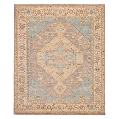 ECARPETGALLERY Hand-knotted Modern Oushak Grey Wool Rug - 12' 2" x 14' 9"