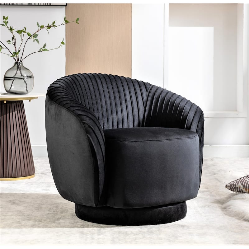 Small Milvo Velvet Swivel Barrel Chair