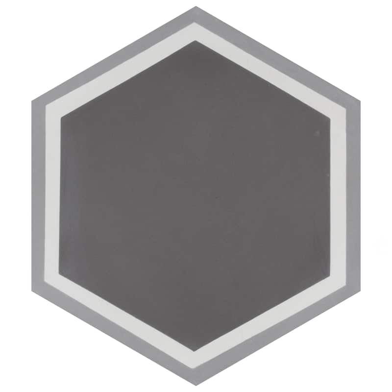 Merola Tile Cemento Hex Holland Strait 7-7/8" x 9" Cement Floor and Wall Tile