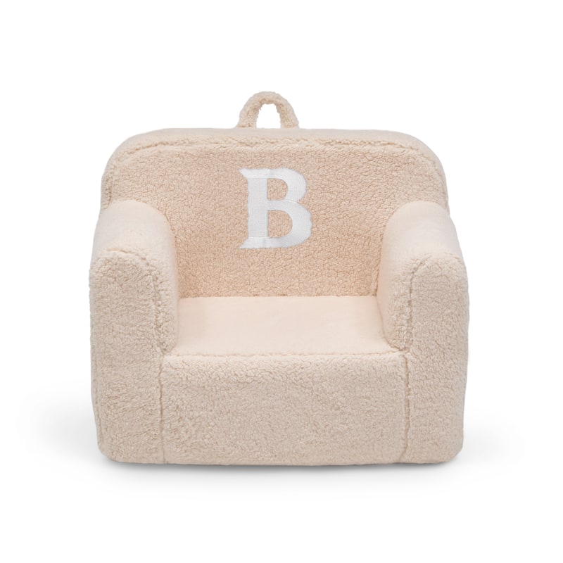 Personalized Monogram Cozee Sherpa Chair - Customize with Letter B - Foam Kids Chair for Ages 18 Months and Up