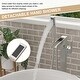 preview thumbnail 2 of 16, Freestanding Bathtub Faucet Waterfall Tub Filler Brushed Nickel Floor Mount Brass Bathroom Faucets with Hand Shower