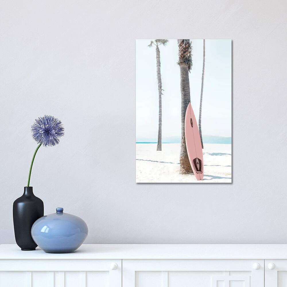 iCanvas "Pink Surfboard" by Tiny Treasure Prints Canvas Print