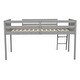 preview thumbnail 6 of 6, Twin Wood Low Loft Bed with Convertible Ladder, Ladder Can be Placed on The Left or Right, for Kids, Dorm Bedroom Apartment,Grey