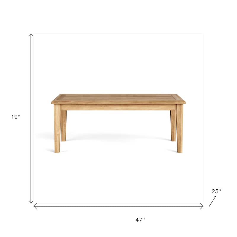 HomeRoots 47" Natural Solid Wood Outdoor Coffee Table
