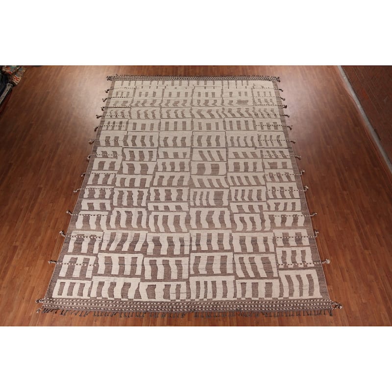 Moroccan Oriental Large Area Rug Handmade Wool Carpet - 11'8"x 16'2"