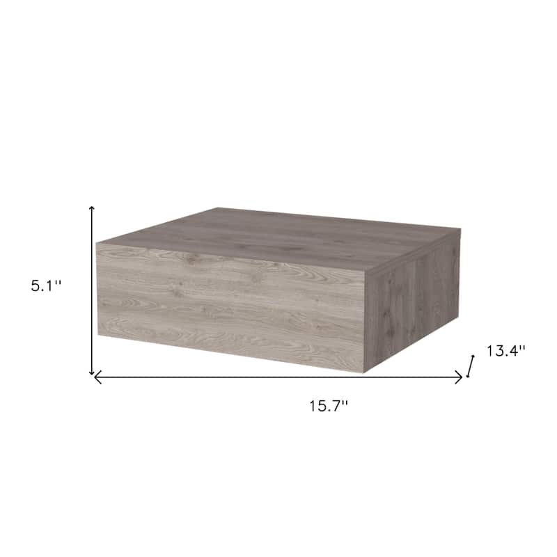 HomeRoots 5" Gray One Drawer Faux Wood Floating Nightstand