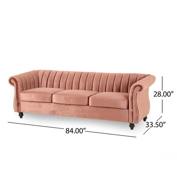 dimension image slide 0 of 2, Bowie Glam Velvet Sofa by Christopher Knight Home