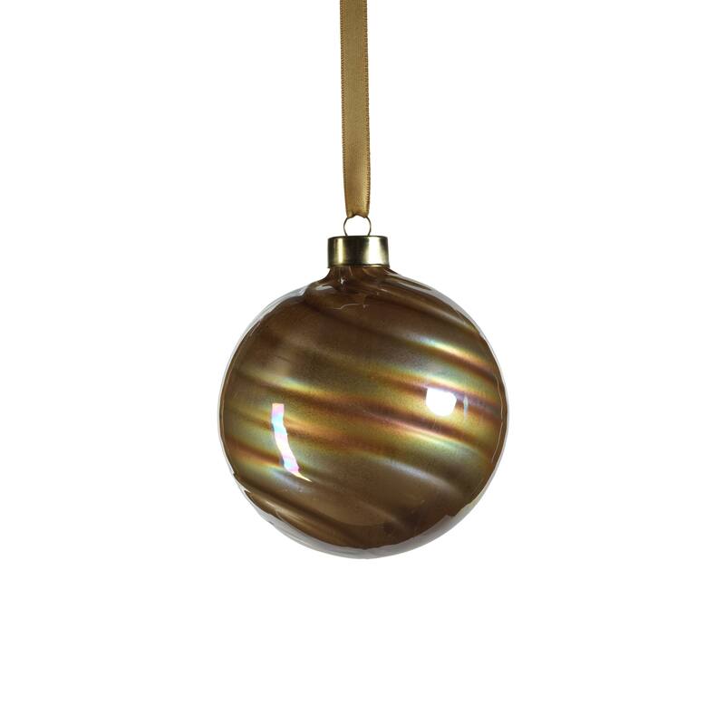 Pearl Luster 4" Glass Ball Ornaments, Set of 6 - Gold