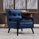 preview thumbnail 6 of 5, Uttermost O'Brien 28 Inch Wide Wood Frame Accent Chair with Fabric - Blue Velvet