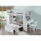 preview thumbnail 4 of 5, White Twin Loft Bed with Desk and Wardrobe