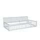 preview thumbnail 32 of 34, Wood Twin XL Floor Bed with Storage Cabinets, USB Ports, and Charging Station