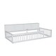 preview thumbnail 8 of 34, Wood Twin XL Size Floor Bed with Storage Cabinets and USB Ports, Solid Wood Bedframe w/Fence, No Box Spring Needed