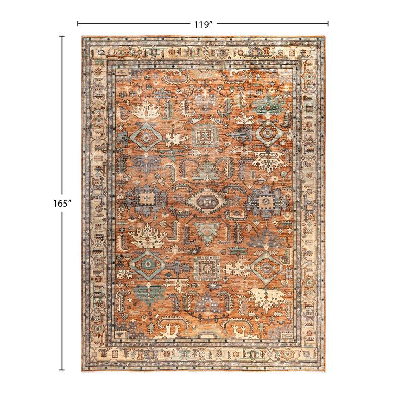 Serapi One-of-a-Kind Hand-Knotted Area Rug - Orange - 9' 11" x 13' 9"