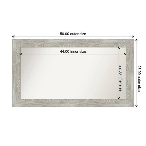 dimension image slide 108 of 113, Dove Greywash Framed Non-Beveled Custom Wall Mirror, Bathroom Vanity Mirror