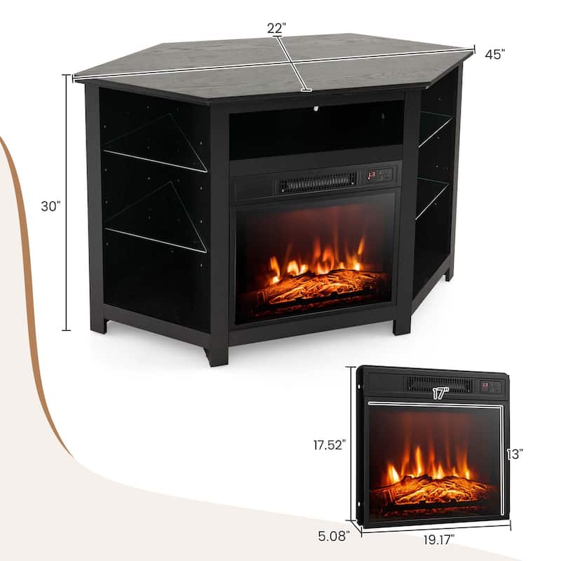 Costway Fireplace TV Stand with Led Lights & 18'' Electric Fireplace - See Details