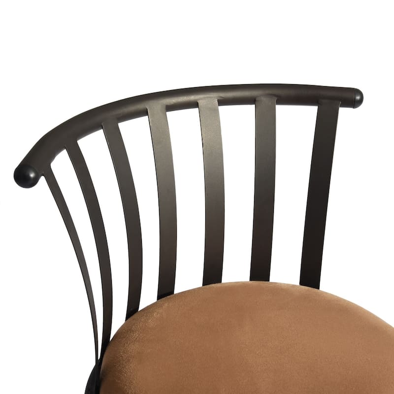Homylin Upholstered Faux Leather Swivel Bar Stool (Set of 2)
