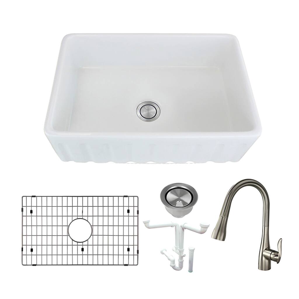 Transolid KF-FUSF302010 Logan 30" Farmhouse Single Basin Fireclay