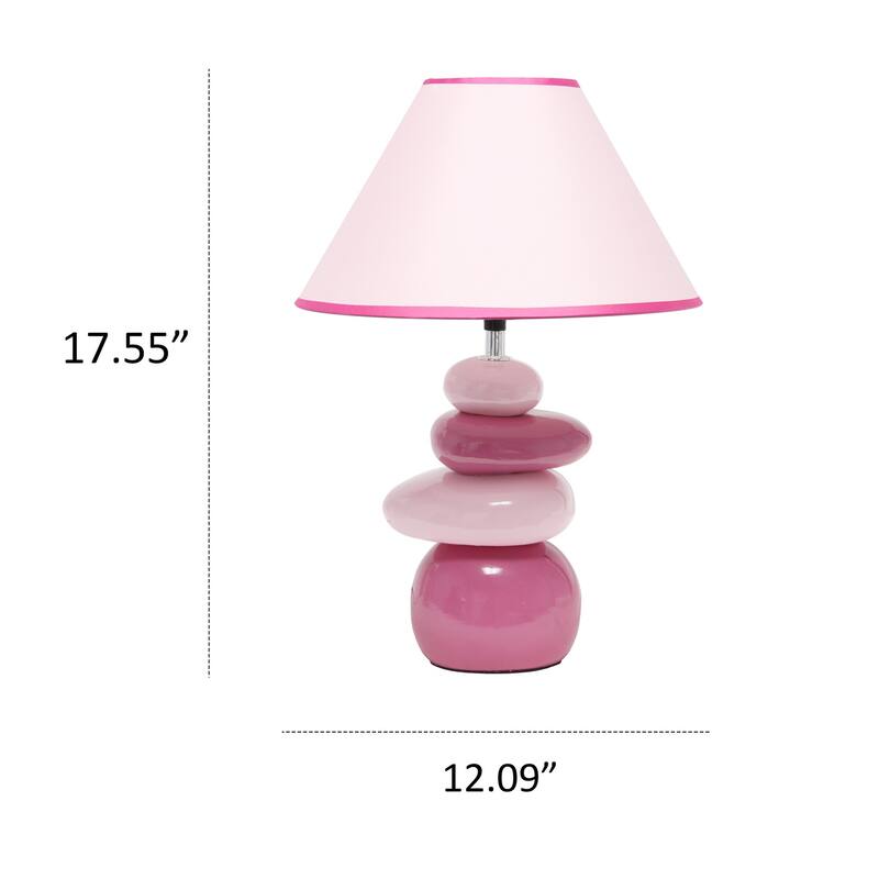 14.04 in. Pink Finish Table Lamp with Pink Shade, Sturdy Table Lamp for Living Rooms and Bedrooms