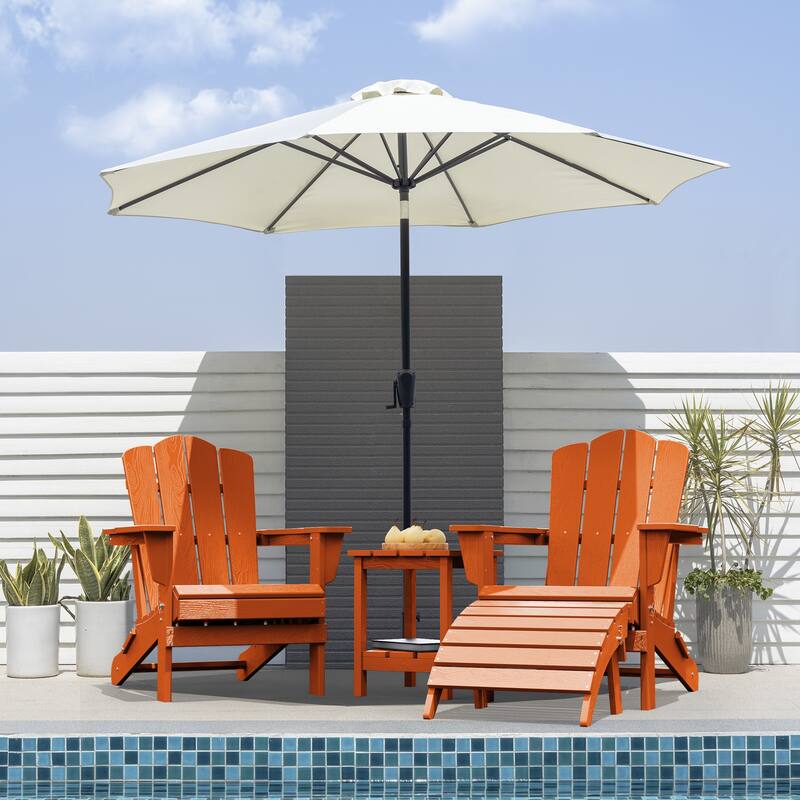 HDPE Folding Adirondack Ottoman, No-Assembly Outdoor Footrest,Fade Resistant Patio Footstool for Adirondack chair