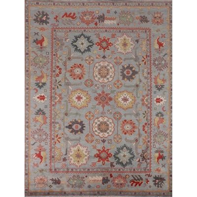 Floral Oushak Oriental Area Rug Handmade Wool Carpet - 8'2"x 9'9"