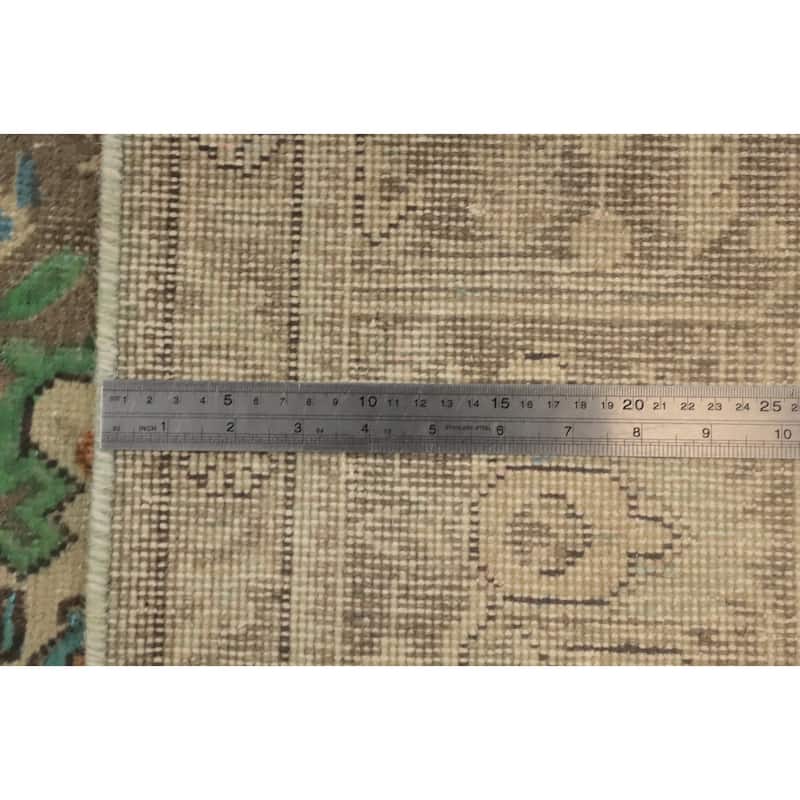 Hand Knotted Oriental 100% Wool Carpet Traditional Floral Yellow & Gold Tabriz Area Rug - 9' 5'' X 6' 3''