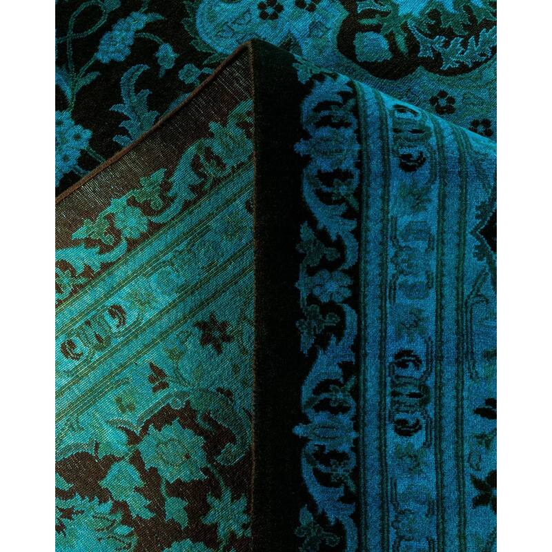 Overdyed, One-of-a-Kind Hand-Knotted Area Rug - Blue - 8' 2" x 10' 3"
