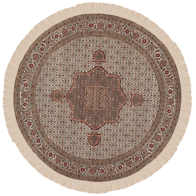 SAFAVIEH Couture Hand-knotted Tabriz Herati Momoko Traditional Oriental Wool - 5' x 5' Round - Assorted - Round