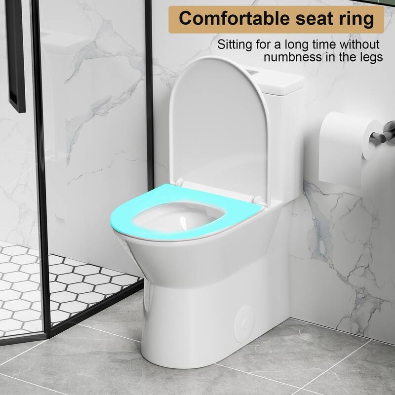 1.1/1.6 GPF Tornado Flush One-Piece Toilet with Comfort Chair Seat ADA Height 17",Powerful & Quiet Dual Flush Modern Toilet